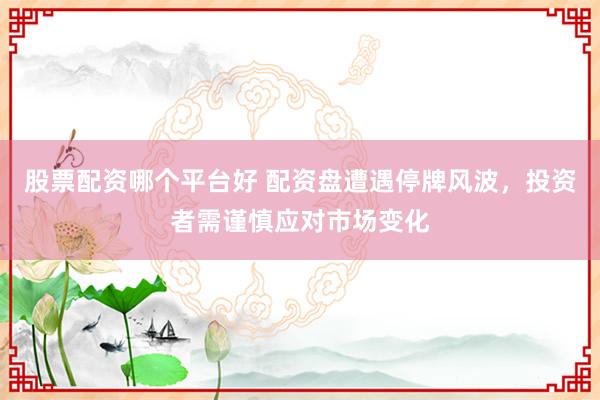 股票配资哪个平台好 配资盘遭遇停牌风波，投资者需谨慎应对市场变化