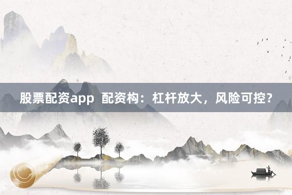 股票配资app  配资构：杠杆放大，风险可控？