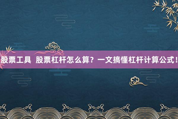 股票工具  股票杠杆怎么算？一文搞懂杠杆计算公式！
