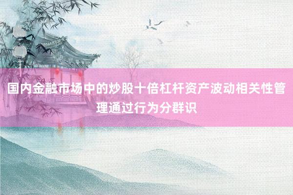 国内金融市场中的炒股十倍杠杆资产波动相关性管理通过行为分群识