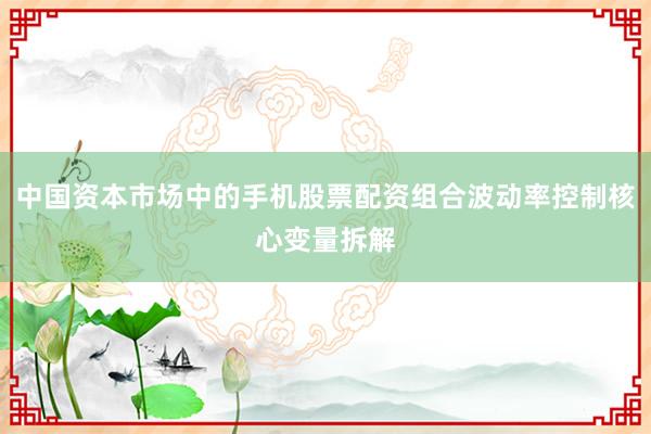 中国资本市场中的手机股票配资组合波动率控制核心变量拆解